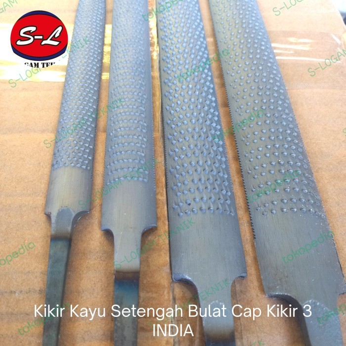 Kikir Kayu Kasar Setengah Bulat Half Round Cap Kikir 3 Bastard India Ready