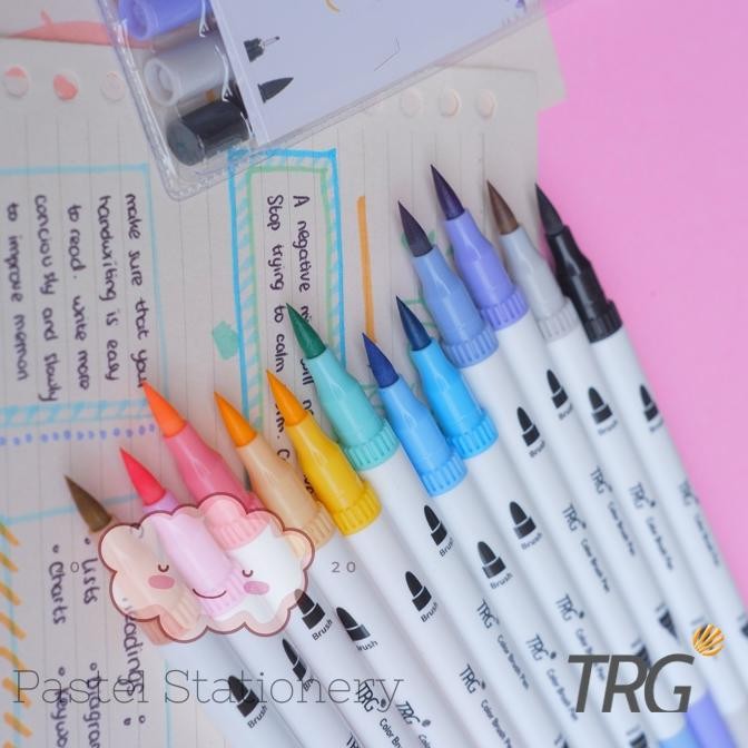 

TR24 Color Brush Pen Pastel 12 Warna - Pena Kuas Warna TRG CBP-02 Premium