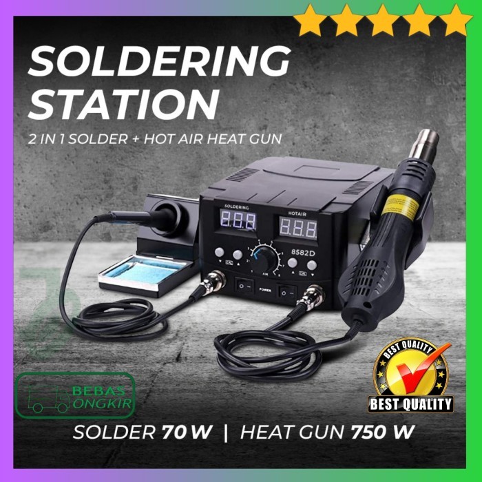 SOLDER UAP BLOWER HEAT GUN SOLDERING STATION 750 WATT MYPOVOS 8582D