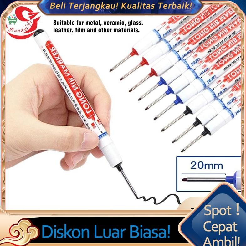 

gh-67 6pcs/set Spidol Marker Serbaguna Penanda Besi Kayu Kepala Panjang Long Head Premium