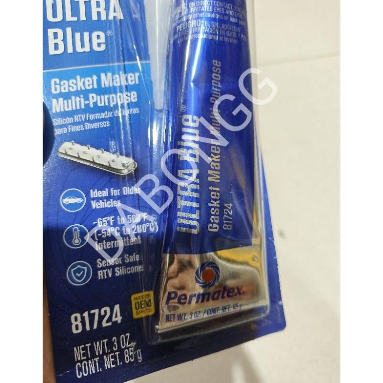 

rt-69 Permatex Lem Ultra Blue Silicone Gasket Maker 81724/ Lem Ultra Blue Permatex Silicone Gasket Set Maker Sensor Safe 85gram/ Lem Silicon Permatex Blue RTV 85 gram/ Permatex Ultra Blue Gasket Maker Multi-Purpose Rtv 81724 Viral