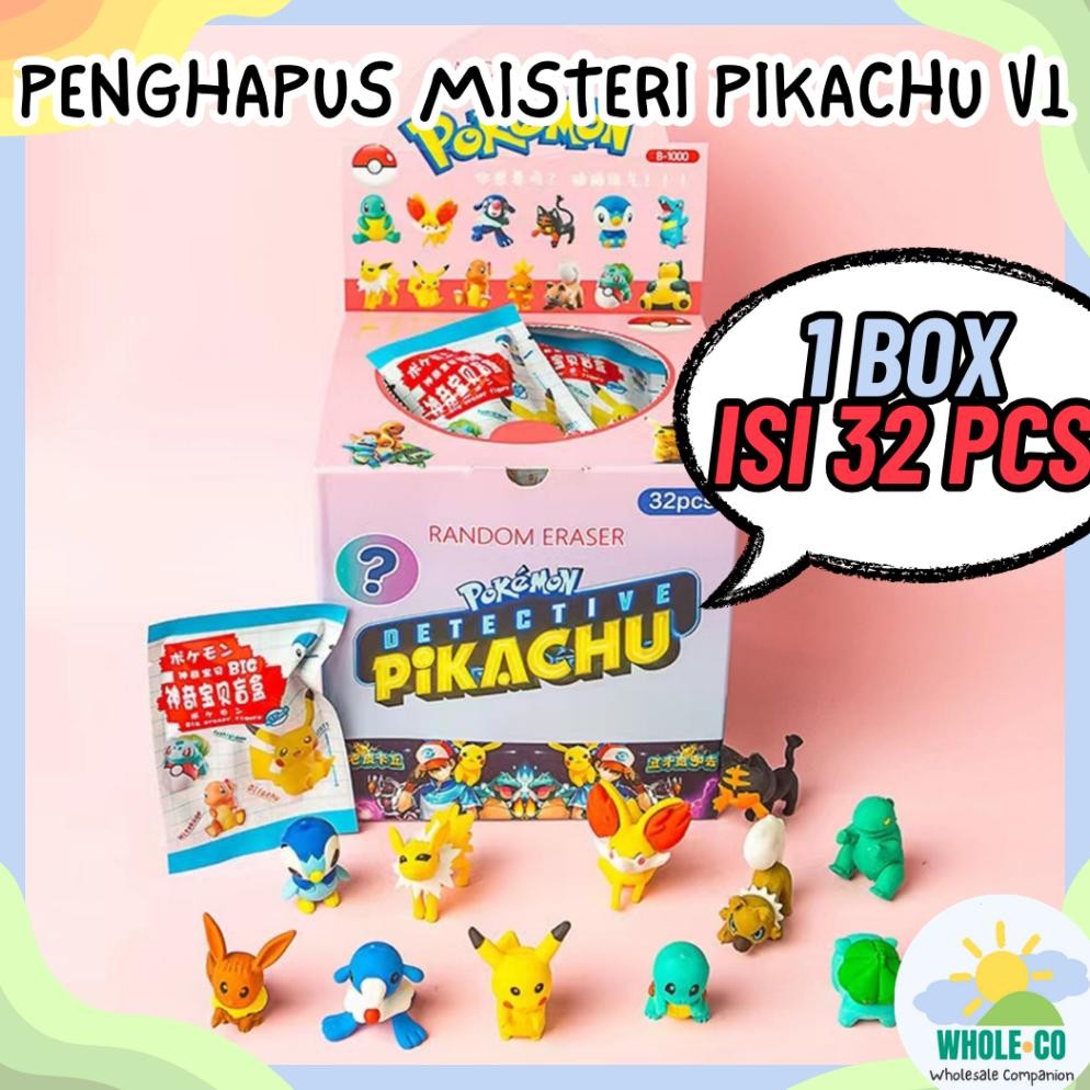 

wd-54 (1 BOX ISI 32 PCS) Penghapus Misteri Paket Pikachu Versi 1 Premium Karakter Poke Cubone Lucu Unik Imut Termurah Grosir Cod B 1000 Termurah