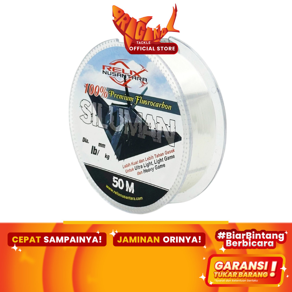 Senar Pancing Relix Nusantara Siluman Original 100% Fluorocarbon 0.12 - 1.00