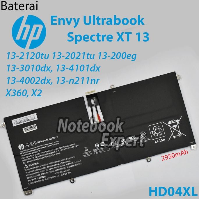 Baterai Ori Hp Envy Ultrabook Spectre Xt 13 13-2120Tu 13-2021Tu Hd04Xl