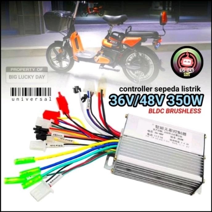 Controller Sepeda Listrik 36V 48V 350W Bldc Brushless Kontroler 48Volt Original