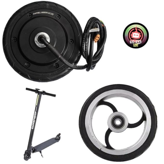 Sepasang Roda Ban Depan Belakang Scooter Listrik 24V Taffsport Aleoca Original