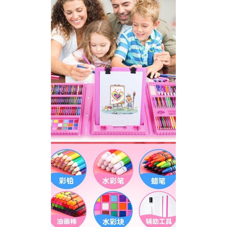 

Alat Gambar Crayon Mega Art Set 208 Pcs Cil Warna Cat Cair