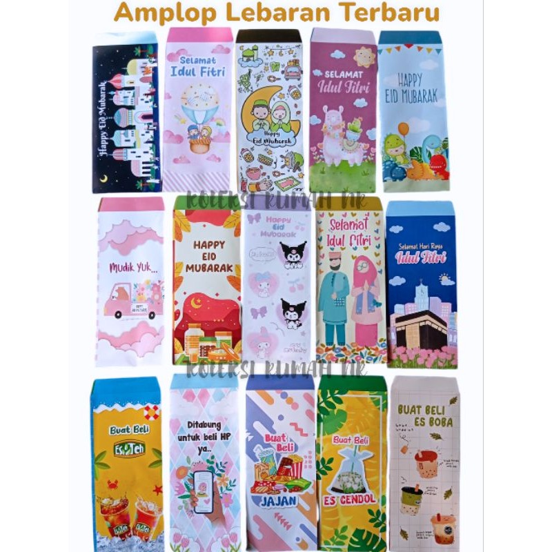 

(AP 120gsm) Amplop Lebaran 2025 Motif masjid , Shabby & karakter lucu isi 10pcs