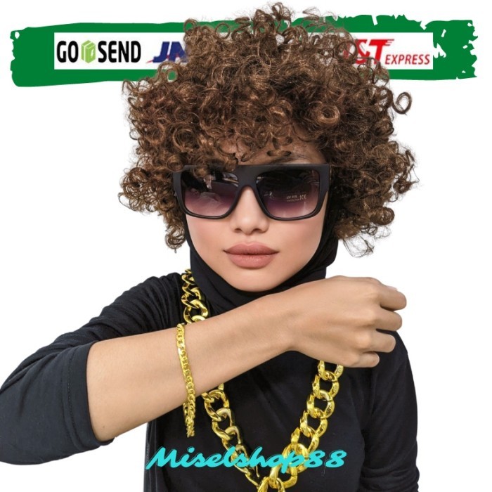 >>>>>] paket kostum hiphop wig kacamata kalung gelang cosplay elvis halloween
