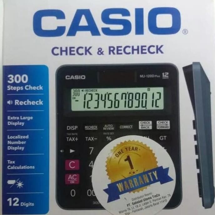 

gh-56 Casio MJ-120 D PLUS CHECK & CORRECT Kalkulator / Calculator MJ 120D Original