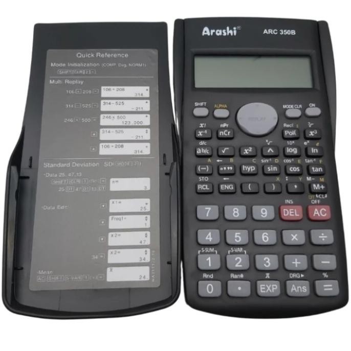 

Ah67 Arashi Calculator ARC 350B - 2 Line 10+2 Digit -Scientific -Kalkulator Original