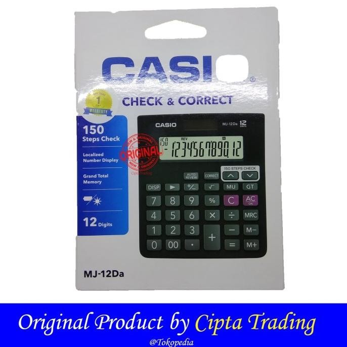 

bas-12 Calculator - Casio - 12 digits Check & Correct MJ-12 Original