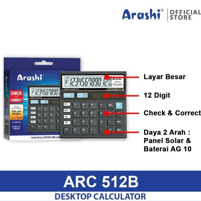 

ter-98 Calculator / Kalkulator Arashi ARC 512B 12 Digit Check Correct Murah