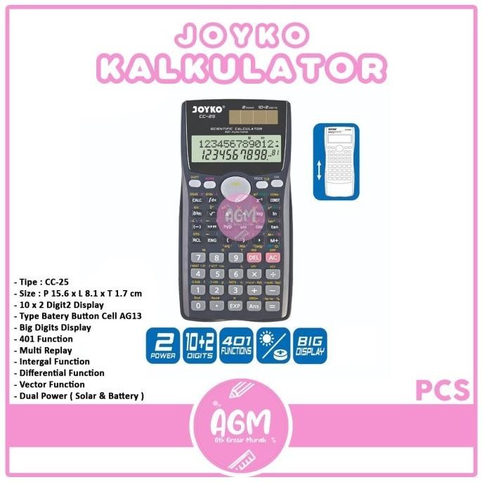 

gf-5 Calculator / Kalkulator Joyko CC-25 / Scientific / 401 Functions Terlaris