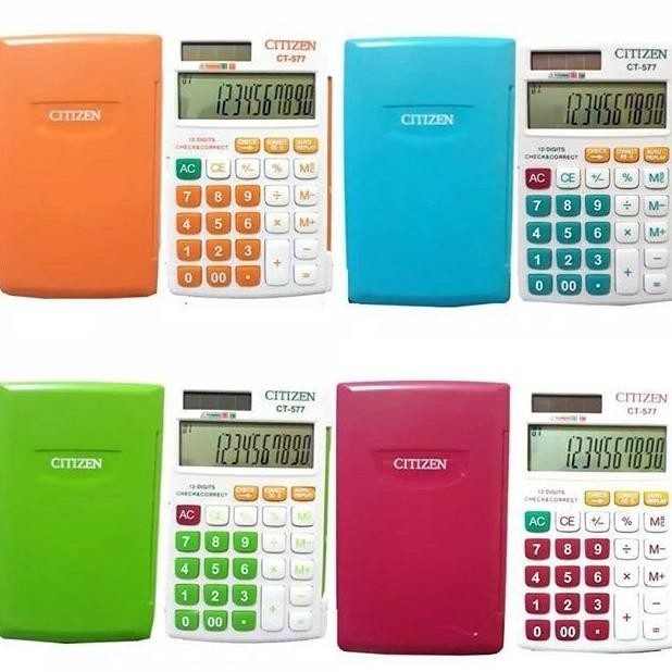 

g-24 Kalkulator Mini Citizen CT 577 12Digit warna warni Terlaris
