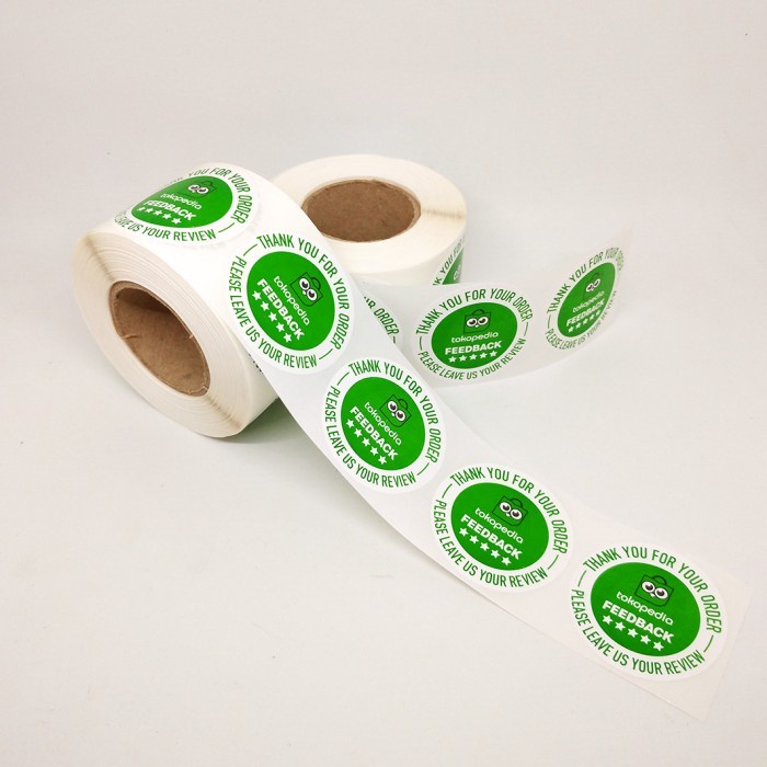 

Sticker Label Thank You Review Feedback Tag 4,5 Cm (1 Roll / 500 Pcs)