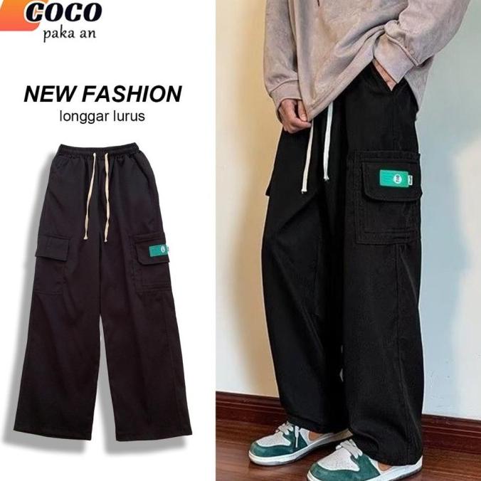 Celana Panjang Pria Bsize Hitam Cargo Pants Pria Celana Banyak Kantong Jemyreoutlet