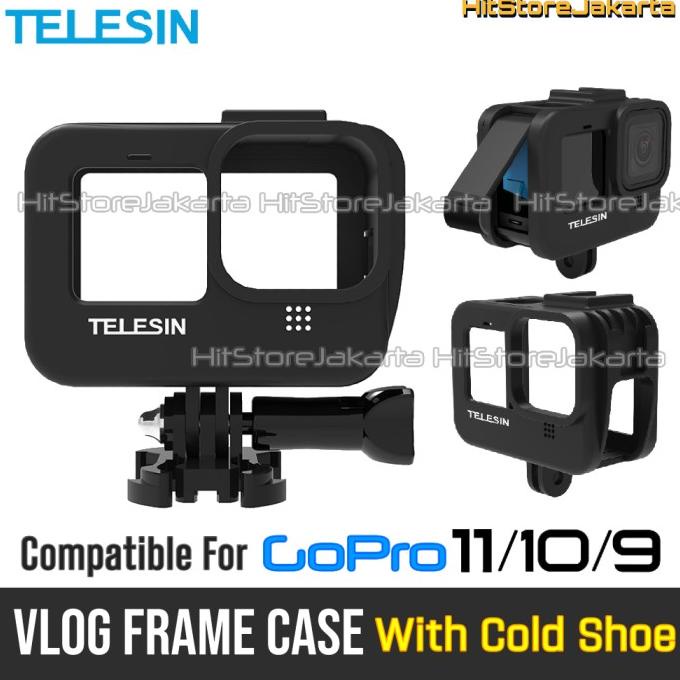 Telesin GoPro 11 Frame Case Cold Shoe GoPro 10 Vlog Frame Mount GoPro9