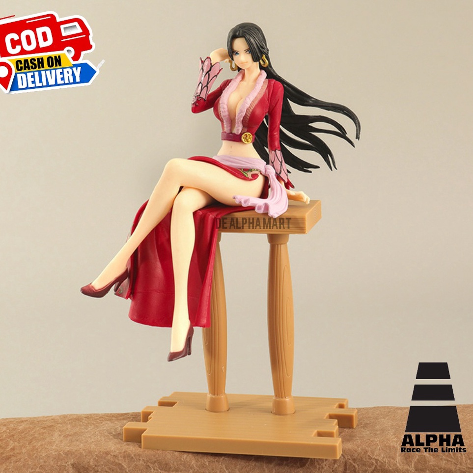 ➱EOc FIGURE BOA HANCOCK ONE PIECE GRANDLINE JOURNEY DUDUK 20CM ACTION FIGURE PAJANGAN MEJA KERJA ✳ ★