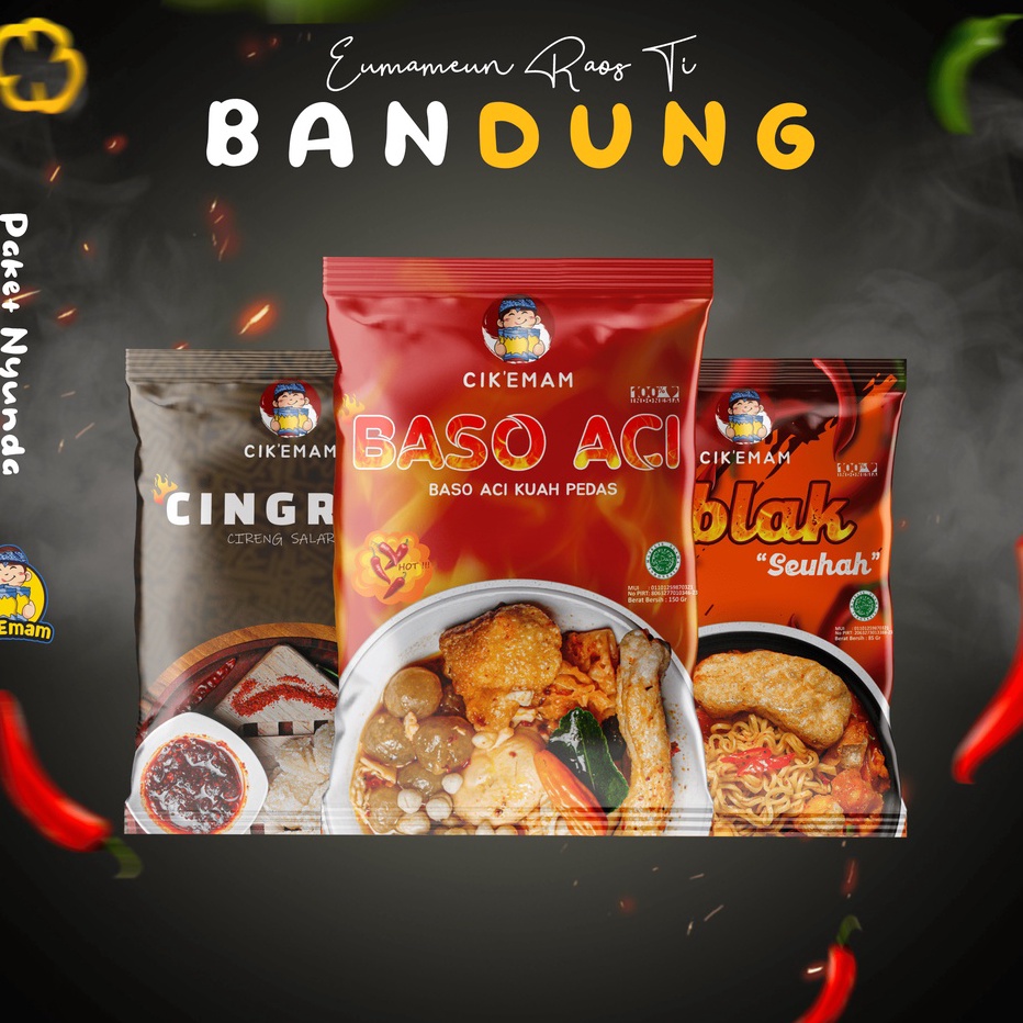 

Ready Cik'Emam – Paket Nyunda (Baso Aci, Seblak, Cingrea/ Cireng Salarea) - Jajanan Khas Bandung Stock Banyak
