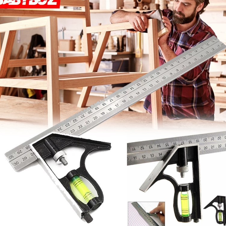 

Ready➮ Mistar Penggaris Siku Multifungsi Adjustable Combination Square angle ruler Waterpass Kombinasi D72