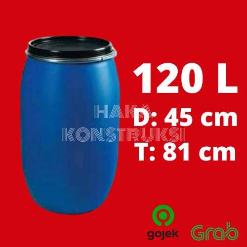 Tong / Drum Air / Drum Tempat Sampah Plastik Tebal 120 Liter L - Biru