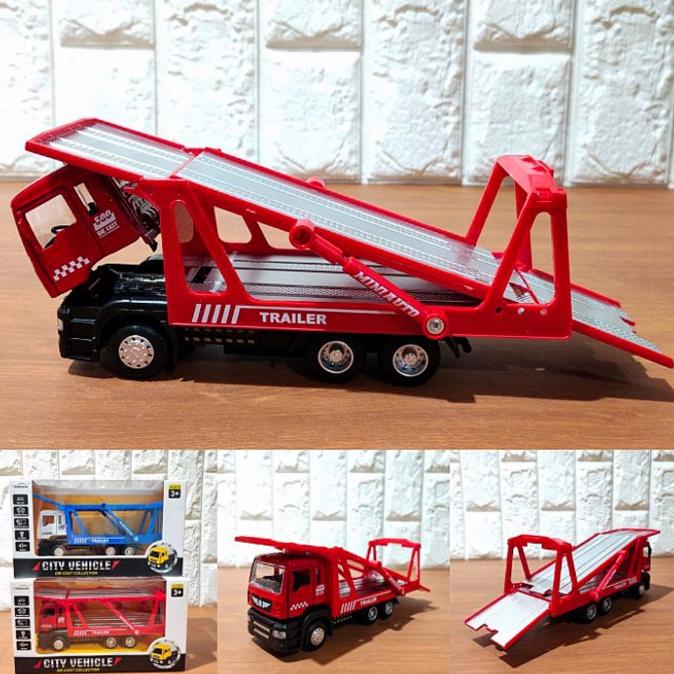 Sale Sale Diecast Truk Trailer Angkut Muatan Mobil Hotwheels Car Alloy Truck Termurah Termurah