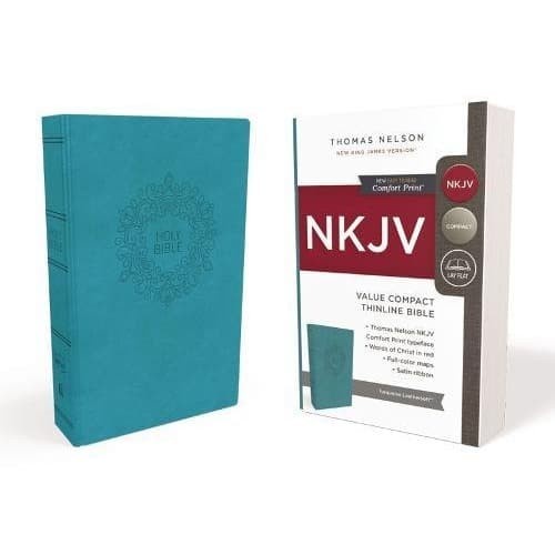 NKJV, VALUE COMPACT THINLINE BIBLE, TURQUOISE LEATHERSOFT