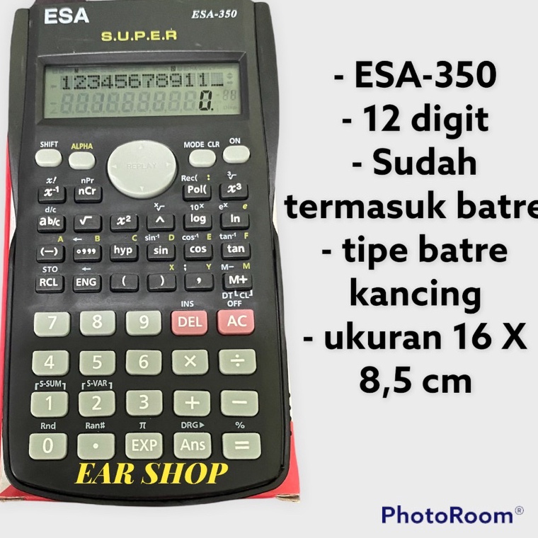 

TADR-74 Kalkulator Scientific ESA Esa-350 12 digit KALKULATOR ESA SCIENTIFIC ILMIAH 66