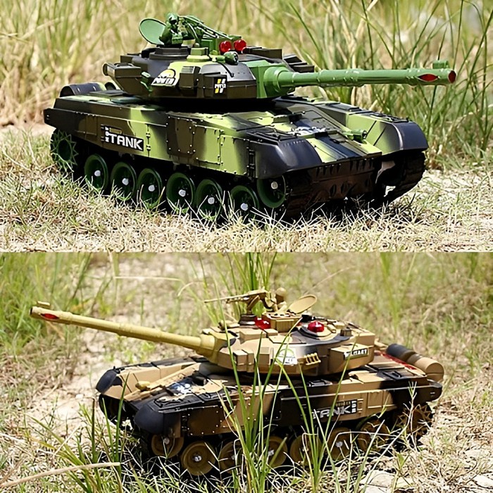 Bestseller Rc War Tank Leopard Remote Control-Mainan Tank Rc - Fire-Light & Sound
