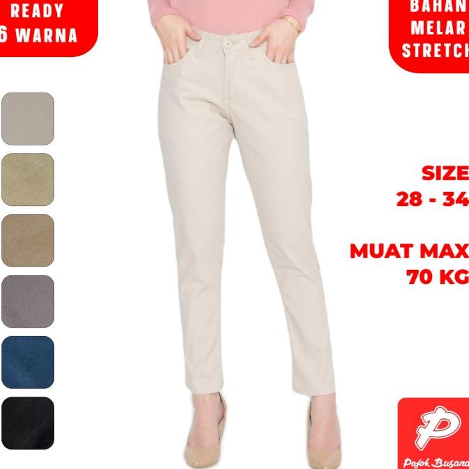 Pojok Busana Celana Panjang Chino Wanita Zipper Elizabeth Jordan