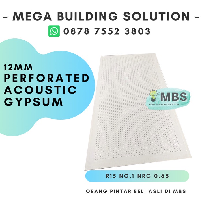 PAPAN GIPSUM AKUSTIK PERFORATED 12MM