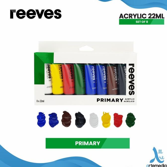 

REEVES ACRYLIC ARTIST PASTEL METALLIC PRIMARY SET 8 WARNA CAT AKRILIK