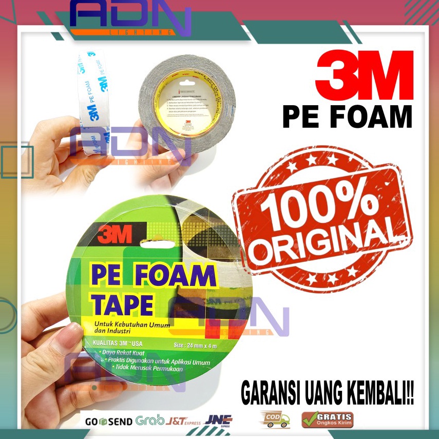 

CZLW4044 ADN.in 3M Double Tape PE Foam 1600TG 24 mm x 4mtr ORIGINAL ASLI USA