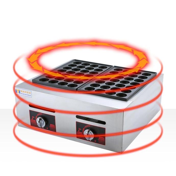 28/56 Lubang Gas Takoyaki Baker / Mesin Pembuat Takoyaki / Mesin