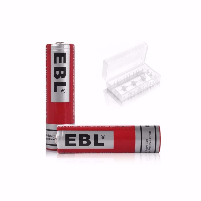 EBL Battery 18650 True 3000 mAH Rechargeable 2Pack- Baterei Vape Torch