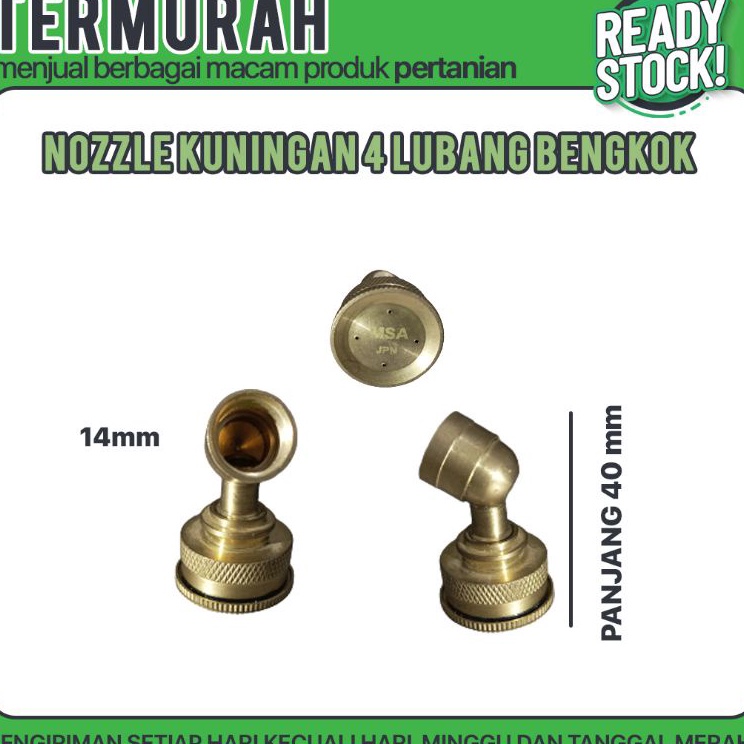 Dijualm3M7y NOZZLE KUNINGAN 4 LBG BENGKOK MSA 101 ( SPUYER SPRAYER NOSEL NOZEL )