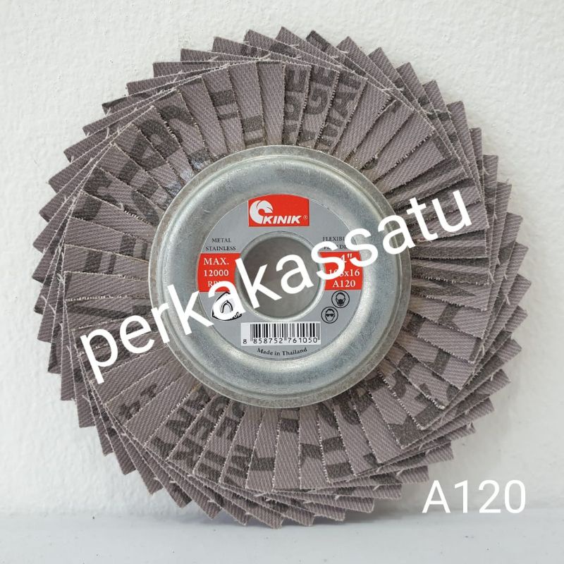 FLAP DISC 4" INCH KINIK KLINGSPOR A100 AMPLAS SUSUN STAINLESS STEEL