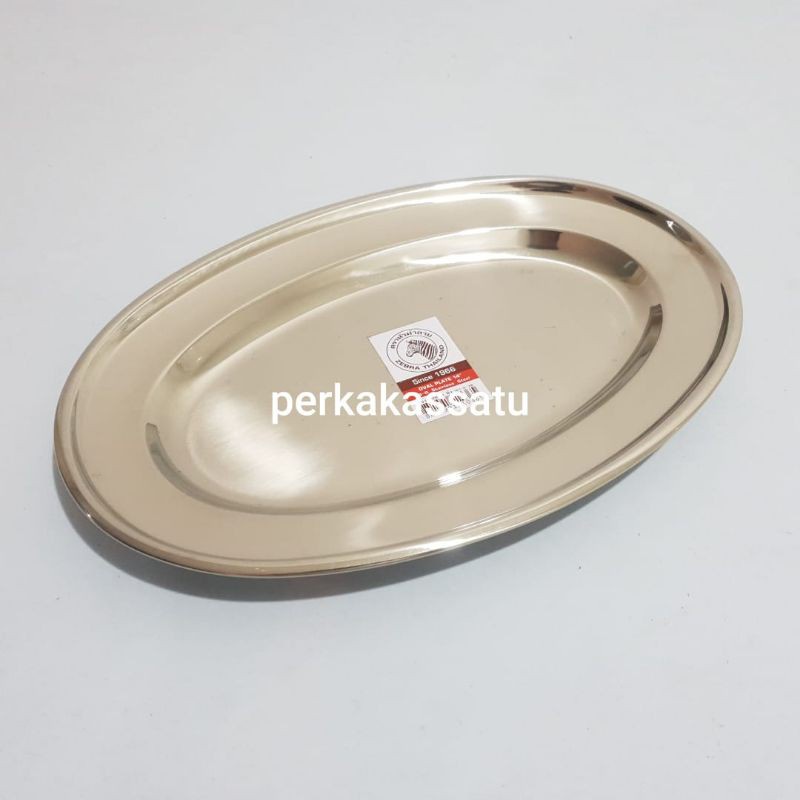 PIRING IKAN OVAL PLATE 14" 14 INCI ZEBRA THAILAND STAINLESS STEEL