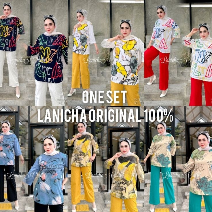 Laku KerasLl2L6 VRN ID - ONE SET OVERSIZE LANICHA/SETELAN KAOS OVERSIZE/SETELAN LANICHA/SET TERBARU/