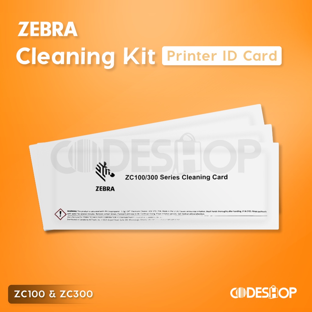 Cleaning Kit ID Card Printer Zebra ZC100 / ZC 300 Pembersih ID Card