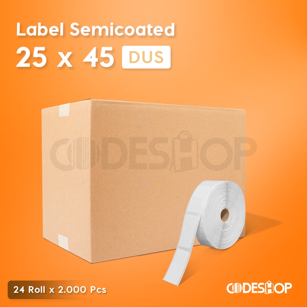 

1 Dus 24 Roll Label Barcode 24 x 45 Direct Thermal 25x45mm 2000 Pcs
