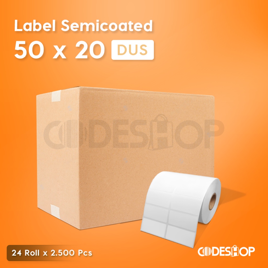 

1 Dus 24 Roll Label Barcode 50 x 20 Semicoated 50x20mm 2500 Pcs