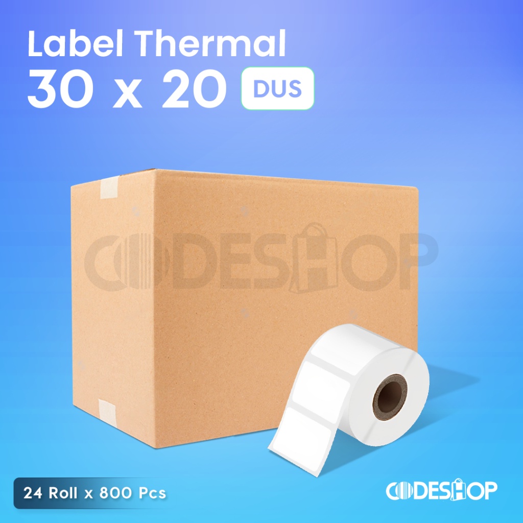 

1 Dus 24 Roll Label Barcode 30 x 20 Direct Thermal 30x20mm 800 Pcs