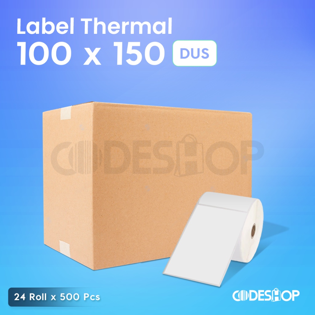 

1 Dus 24 Roll Label Barcode 100 x 150 Direct Thermal 100x150mm 500 Pcs