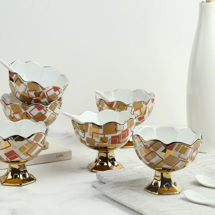 Ice Cream Cup / Wadah Es Krim Keramik Capodimonte 6 pcs