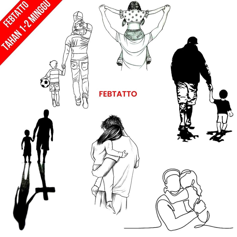 DN76 Tato Temporer Ayah Dan Anak Tato Kecil Stiker Tato Orang Tua - SABA 6-11 ☊Ready Stock