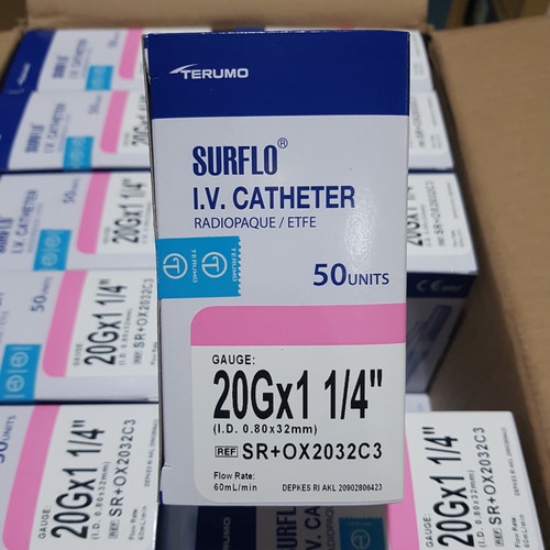 Terumo Surflo IV Catheter 20G / Jarum Infus Surflo / Surflo IV Kateter Box