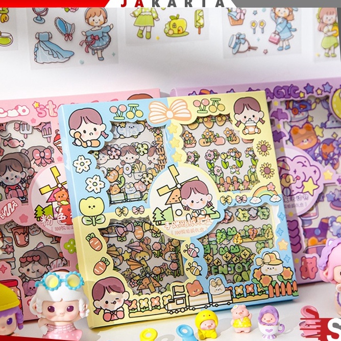

[K1➤/D✉> OSM JKT 5576 Stiker Set 100 lembar / Sticker Box Stiker Set Aesthetic Dekor Buku / Sticker Motif Kartun Korea Lucu Anti Air- super.keren..!