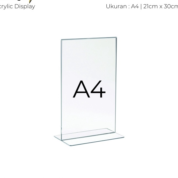 

(☑ Bご9O) Akrilik Display A4 | Tempat Brosur A4 | Acrylic Tent Card Holder Type T/ paling.lariis.!!